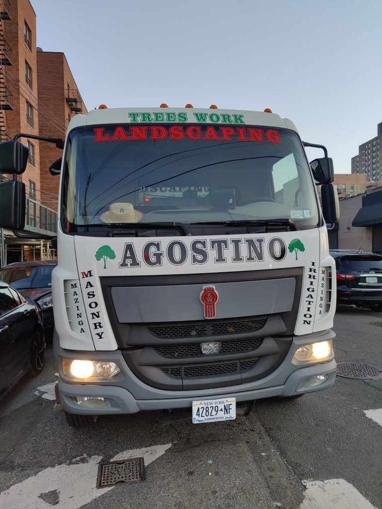 van truck lettering before and after agostino commercial fleet graphics nyc