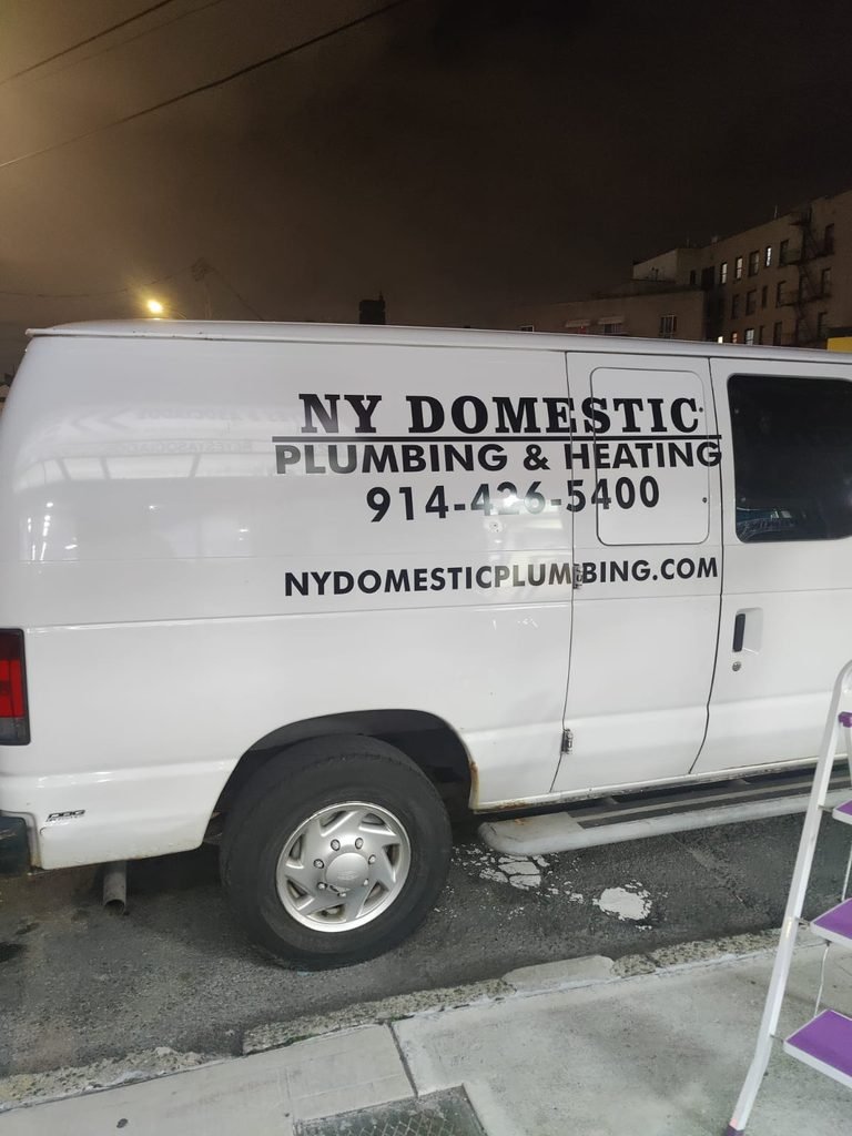 van truck lettering before and after ny domestic plumbing heating van