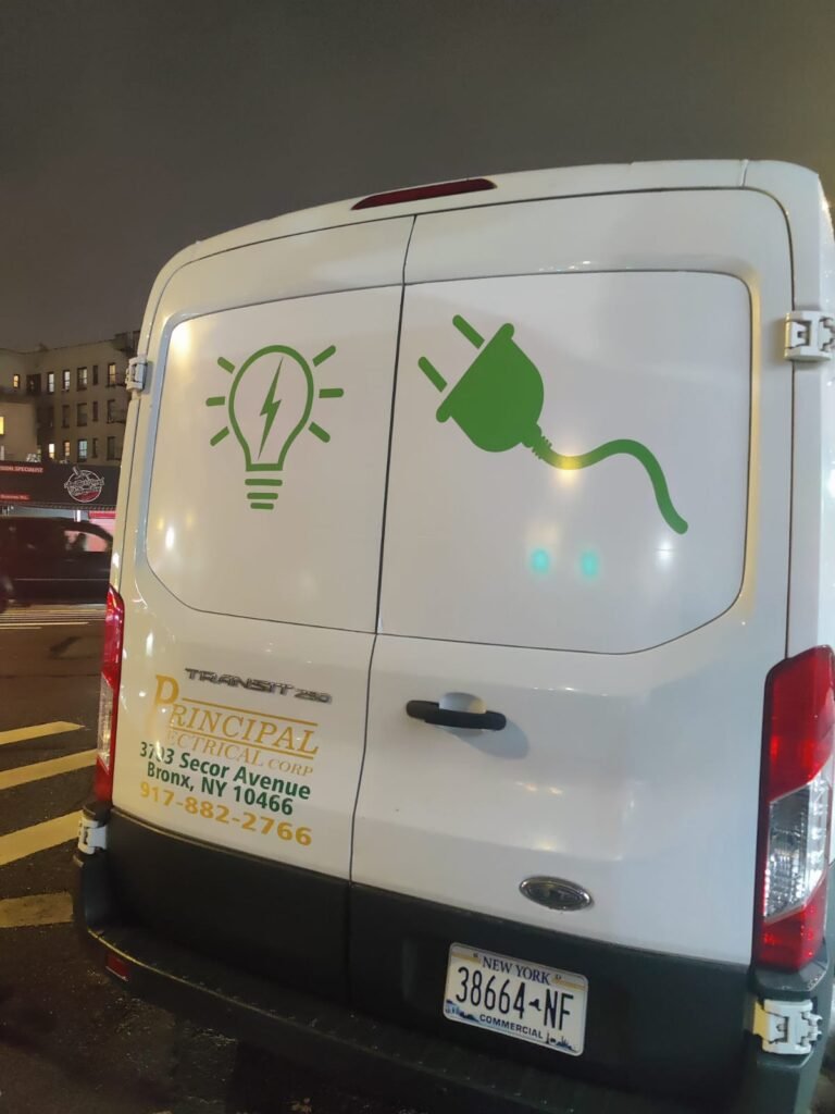 Electrical Contractor VAn Truck Lettering in Manhattan and Bronx