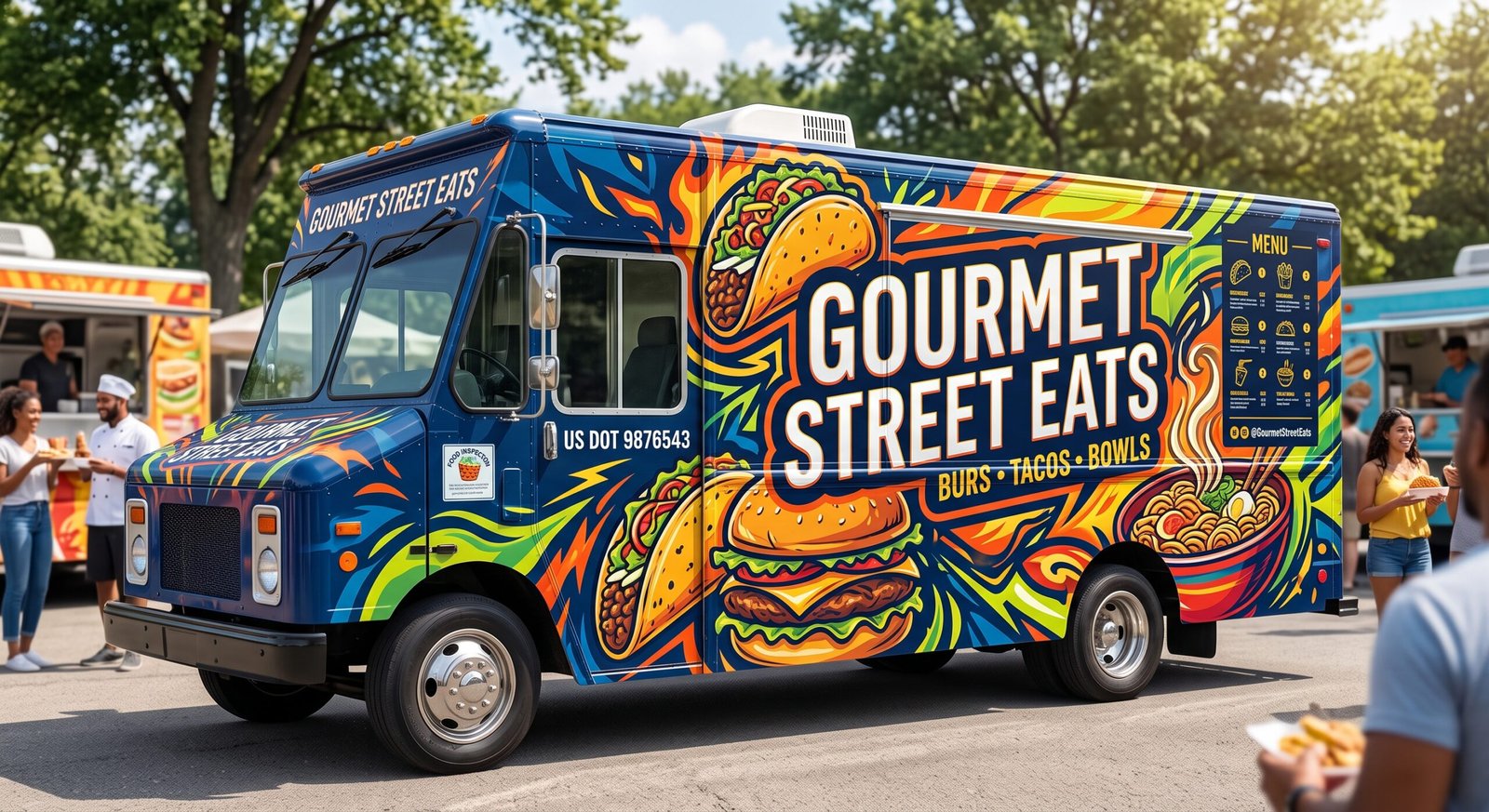High-Impact Food Truck Graphics & Custom Full Wraps