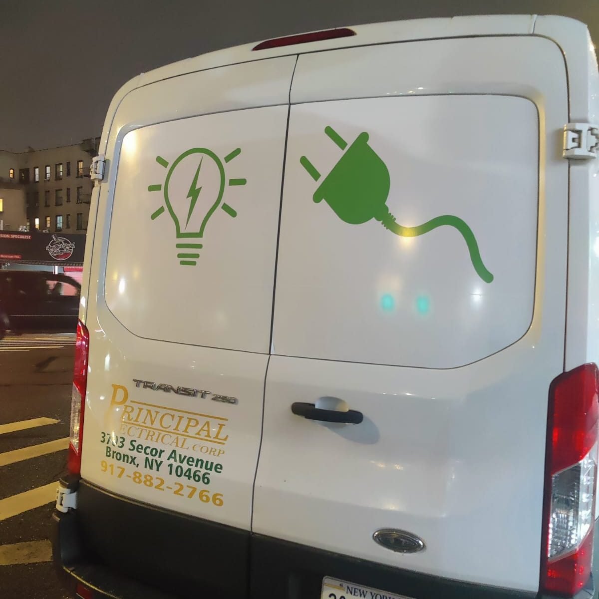 Electrical Contractor VAn Truck Lettering in Manhattan and Bronx