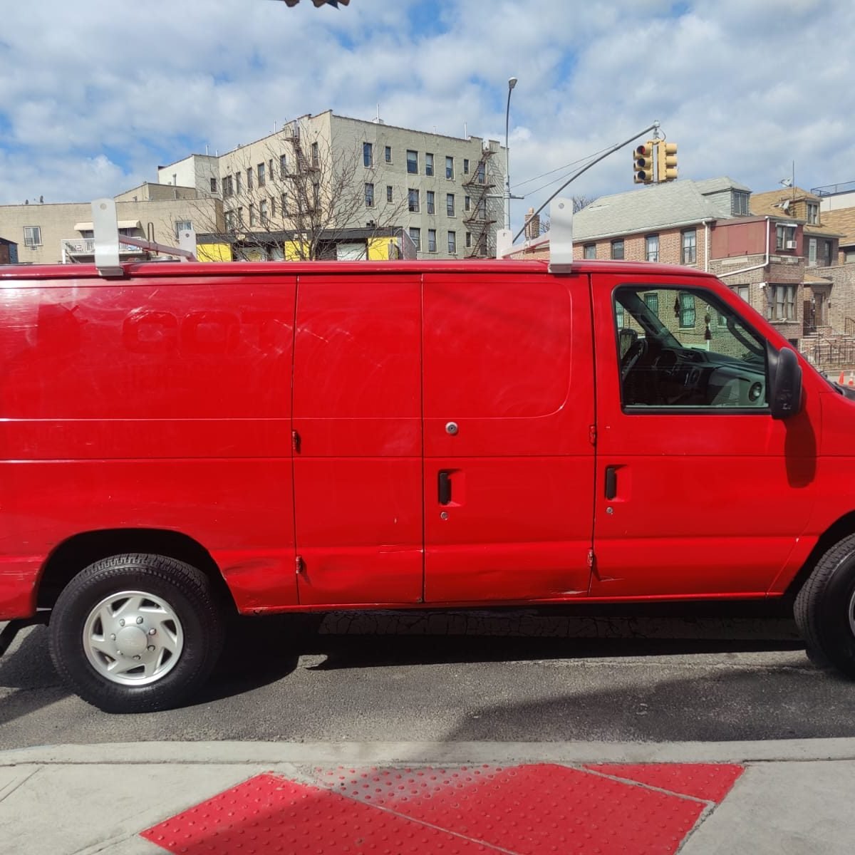 NYC construction van before lettering