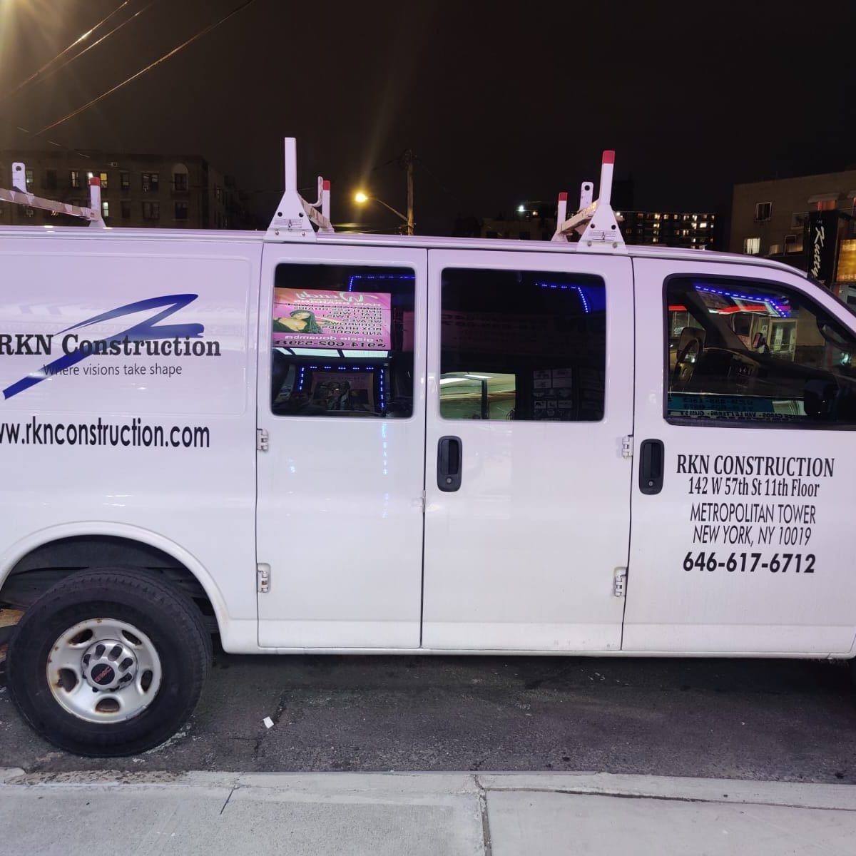 construction van design side lettering ford bronx after