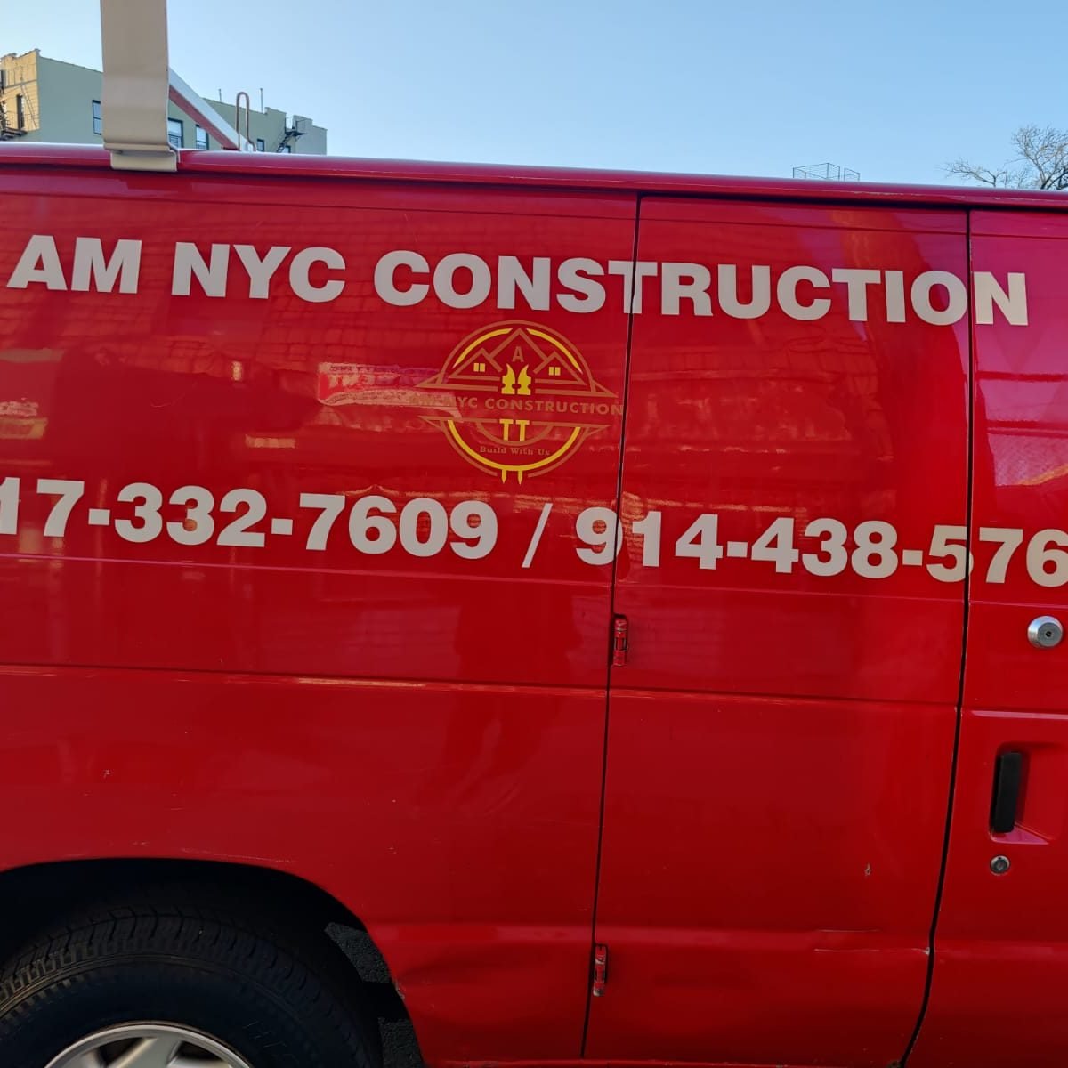 construction van graphics design after lettering