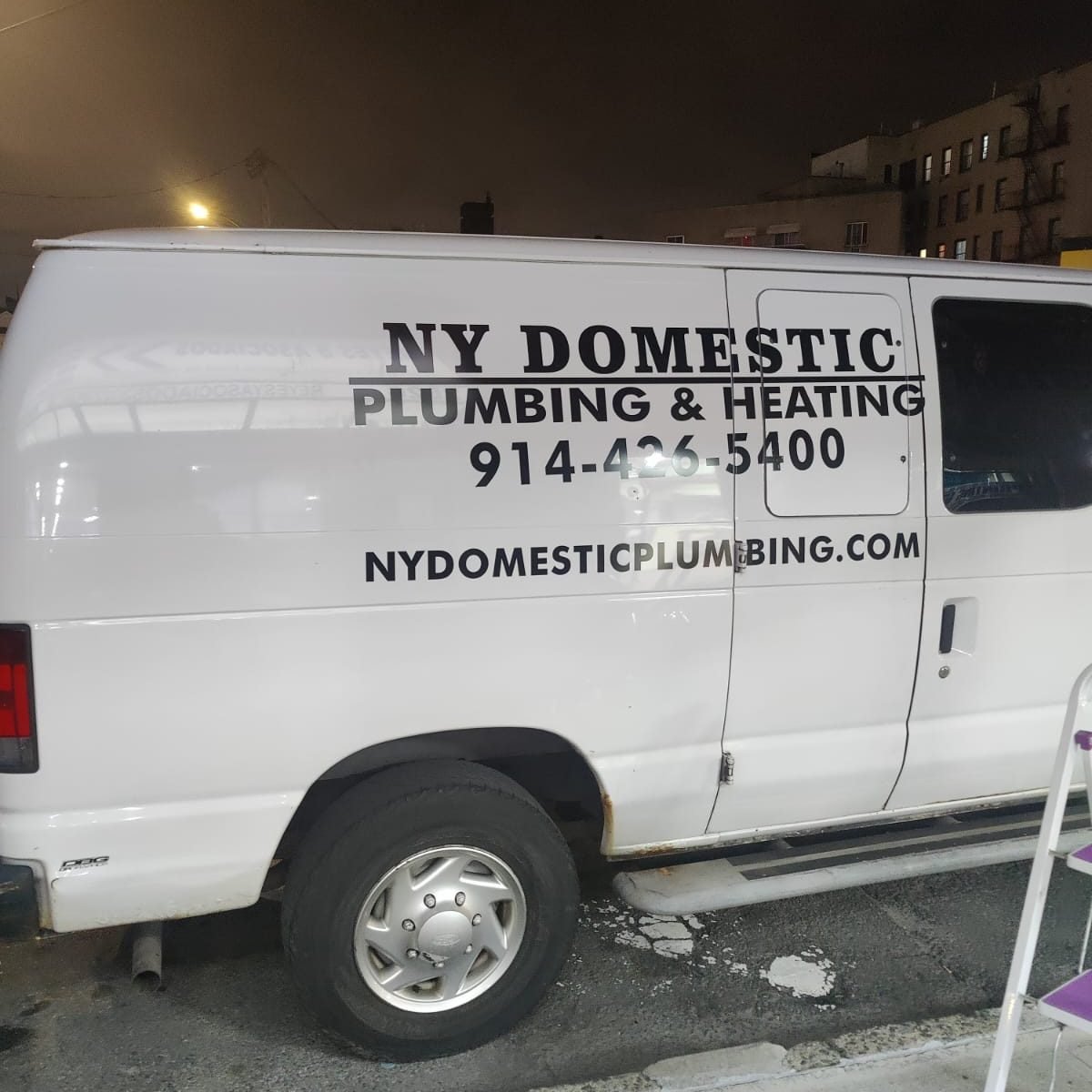ny plumbing heating van lettering after
